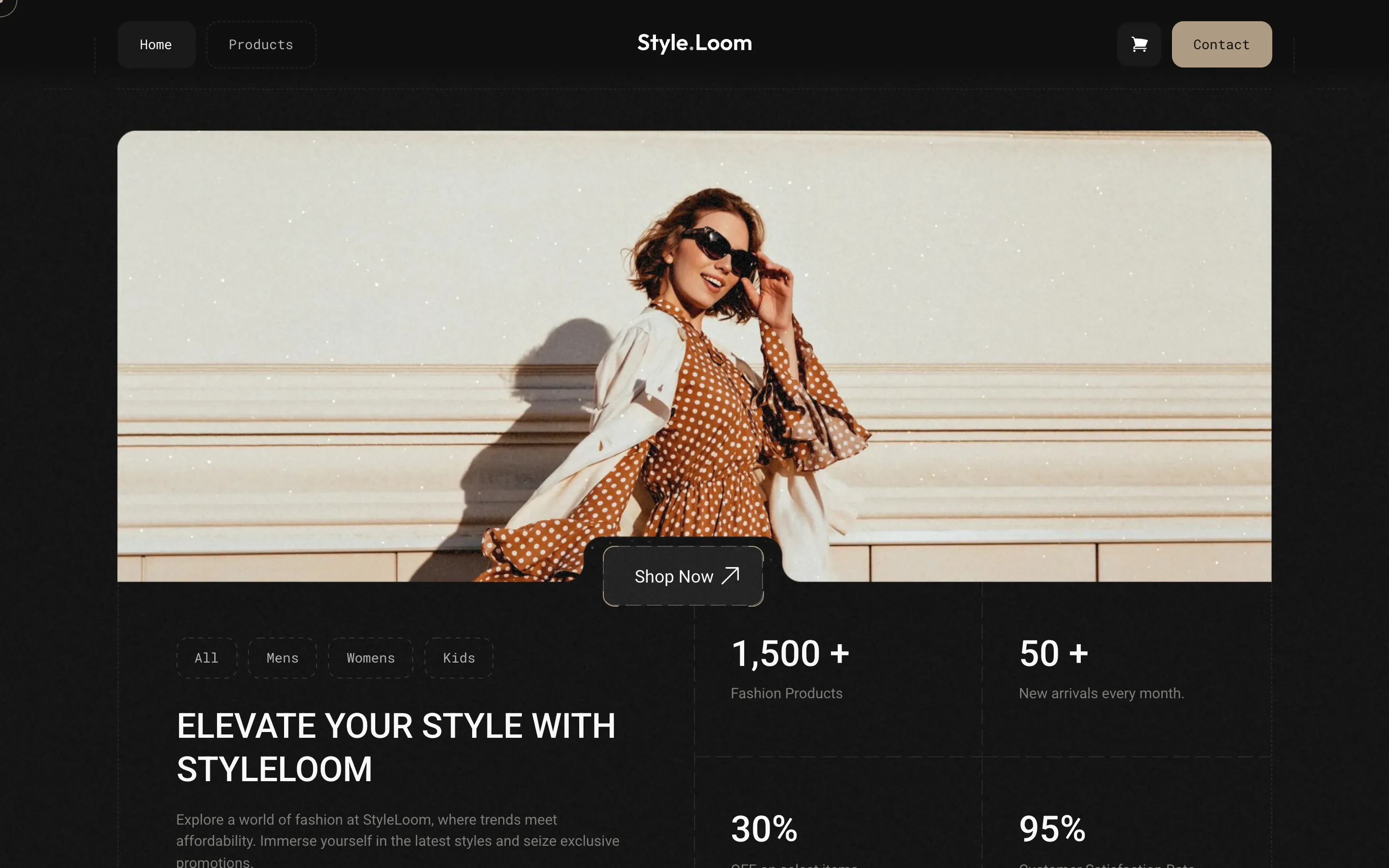 StyleLoom browser screen 1