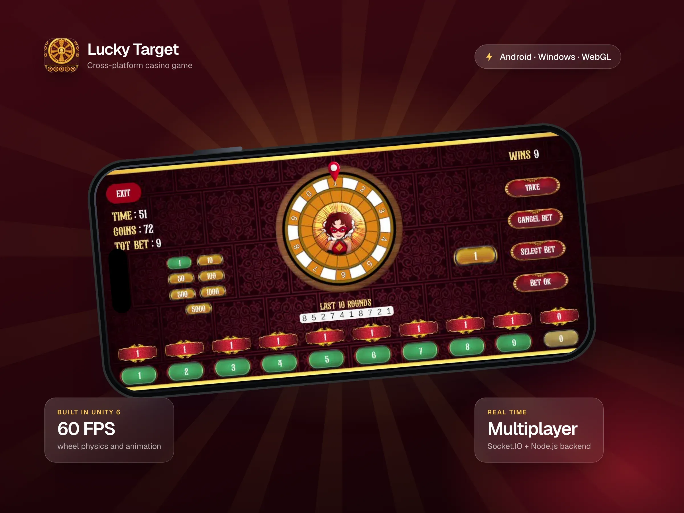 Lucky Target - Casino Game: device mockup
