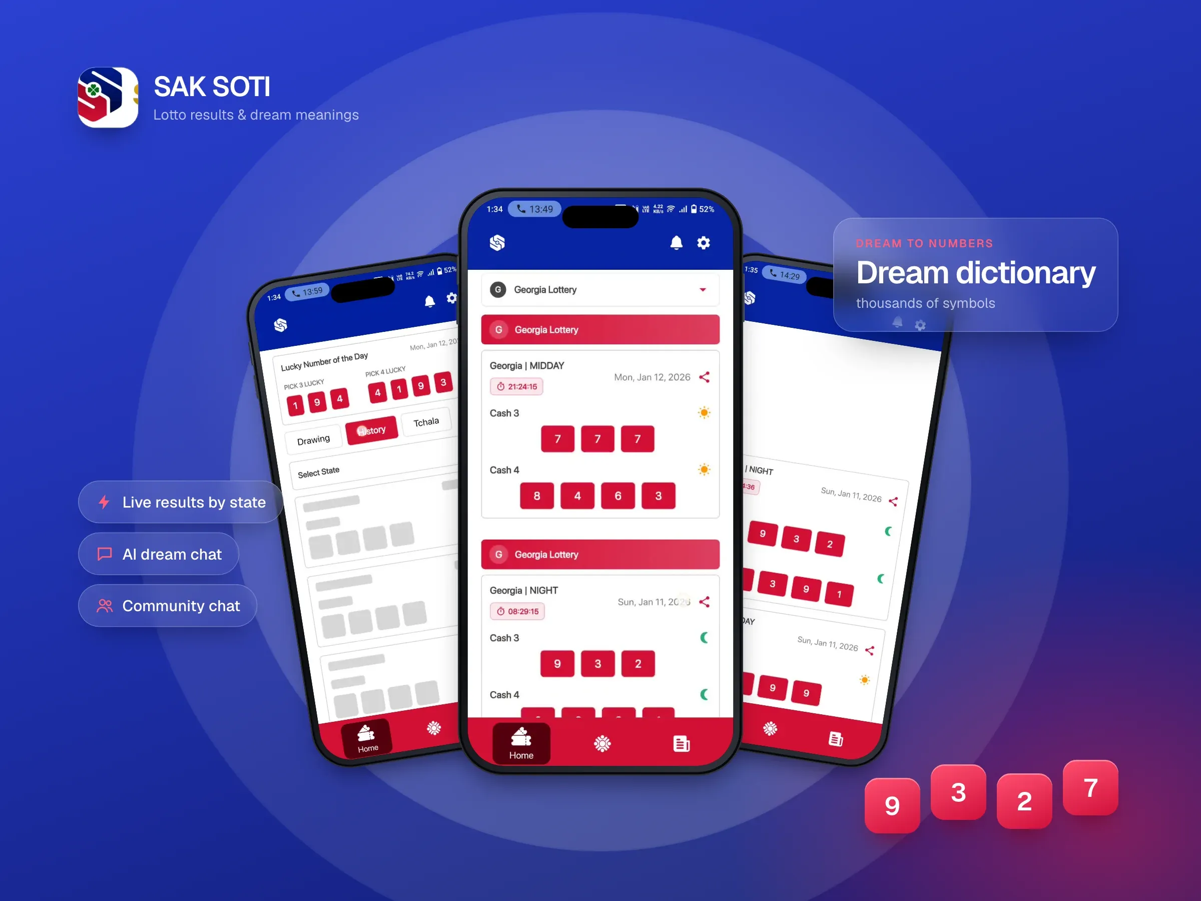 SAK SOTI - Lotto Results & Dream Meanings: device mockup