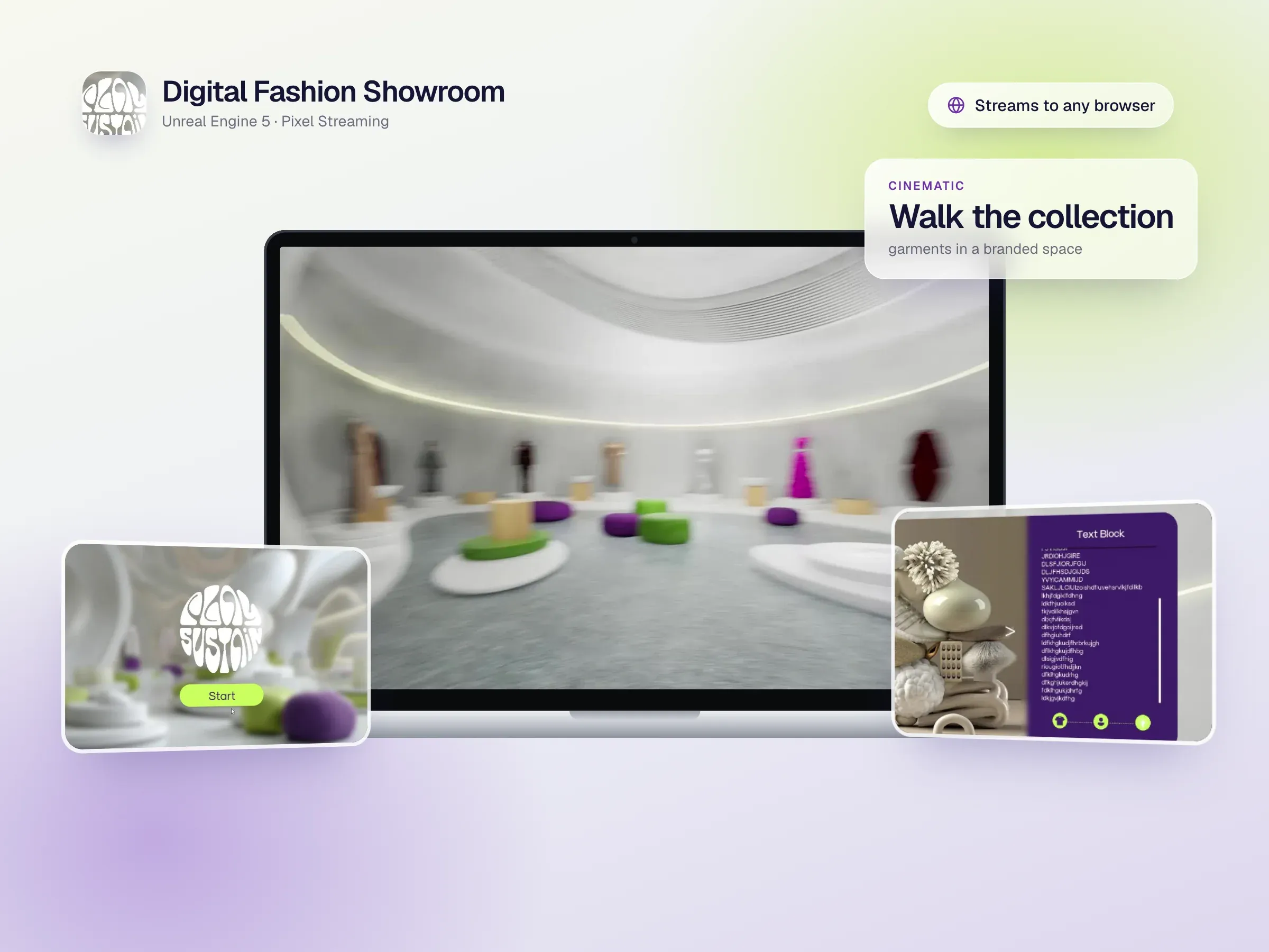Digital Fashion Showroom: device mockup