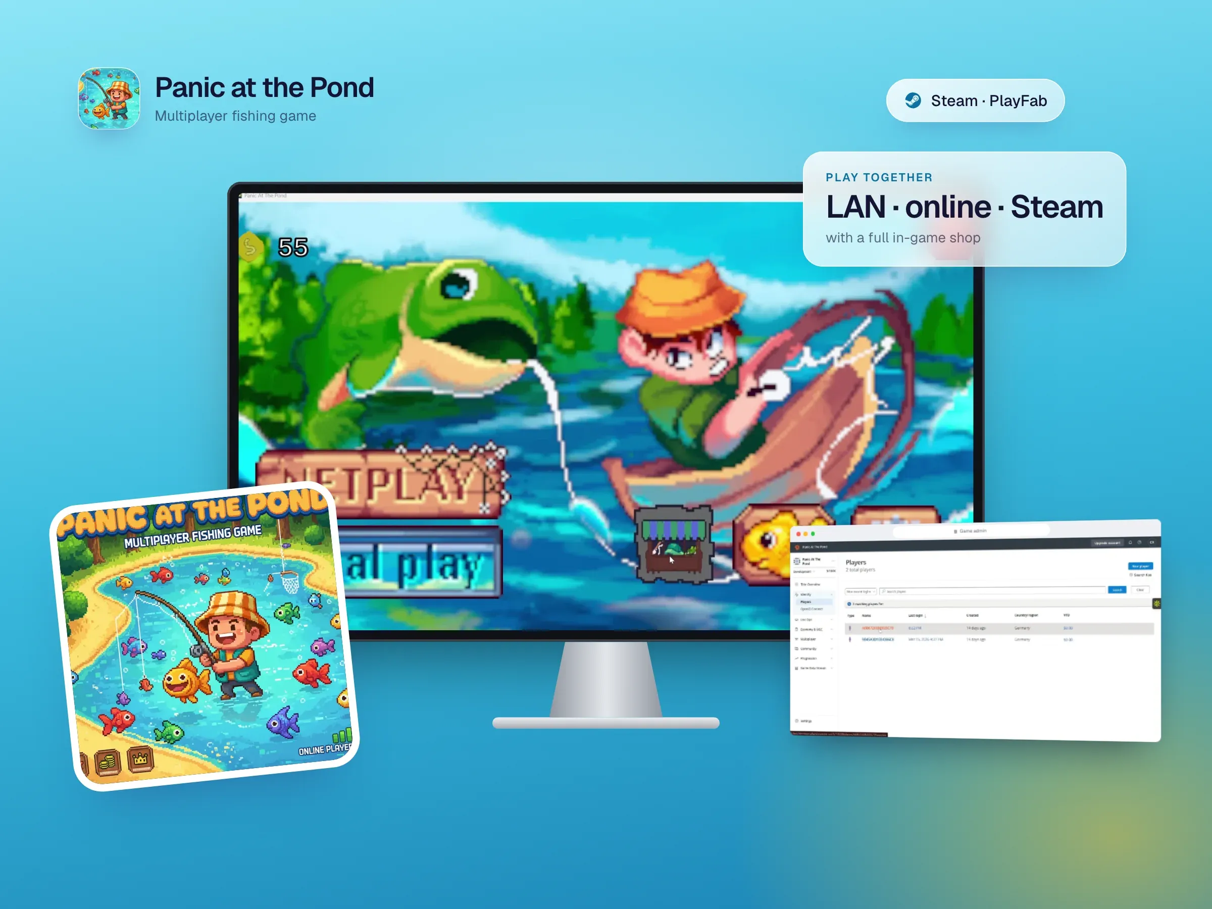 Panic at the Pond - Multiplayer Fishing Game: device mockup